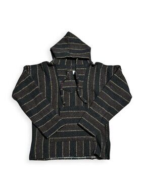 Handmade Mexican Baja Hoodie Poncho Sweatshirt- Size M - Hippie & Bohemian